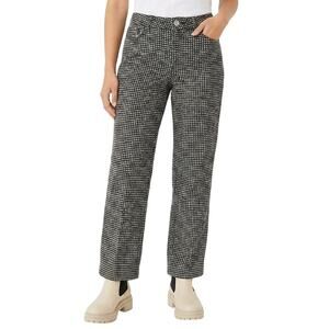 LOFT Modern Skinny Grid Print Crop Pants Size 26/2 Black White Geometric